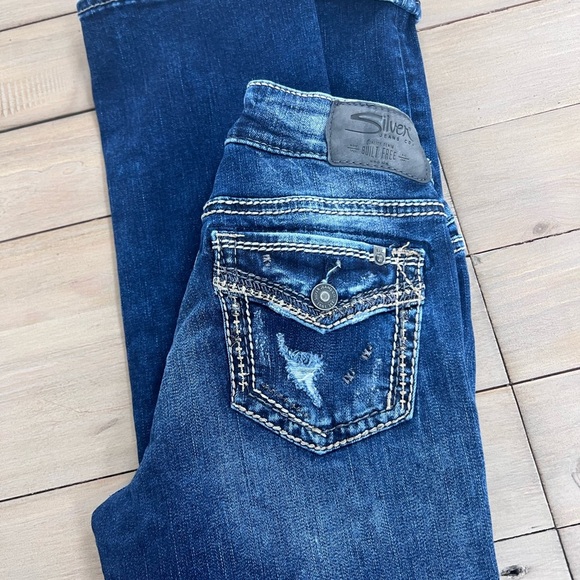 Silver Jeans Dark Blue Suki Mid Slim Boot Leg Women's Jeans - Picture 3 of 4